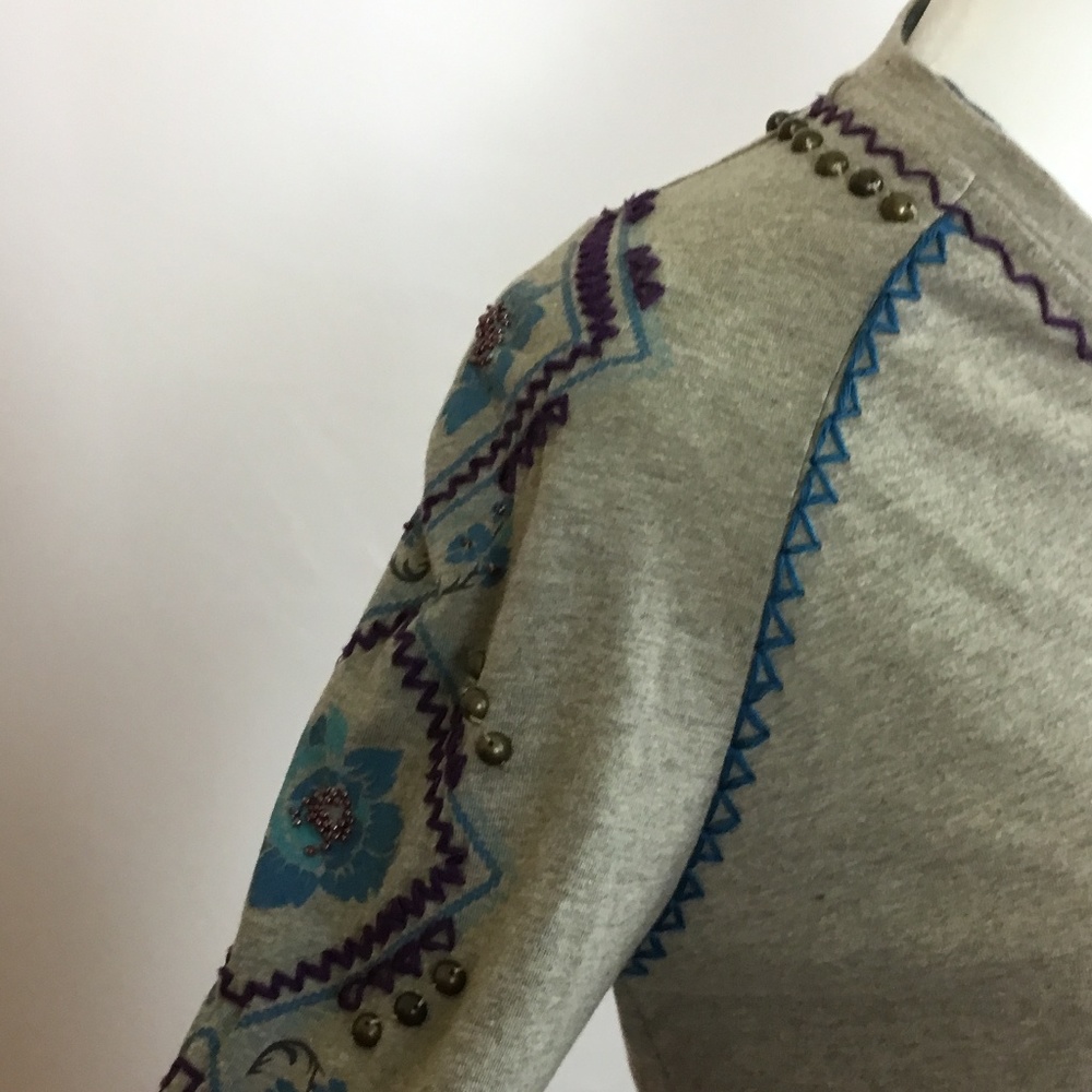 Double D Ranch Olive Long Sleeve Tee with Embroidered Accents - Picture 4 of 8